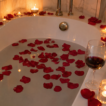 Load image into Gallery viewer, Romantic bath with rose petals by Floral Atelier Australia in Adelaide and candles
