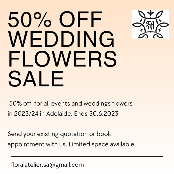 50% off Wedding Flowers Sale Adelaide florist