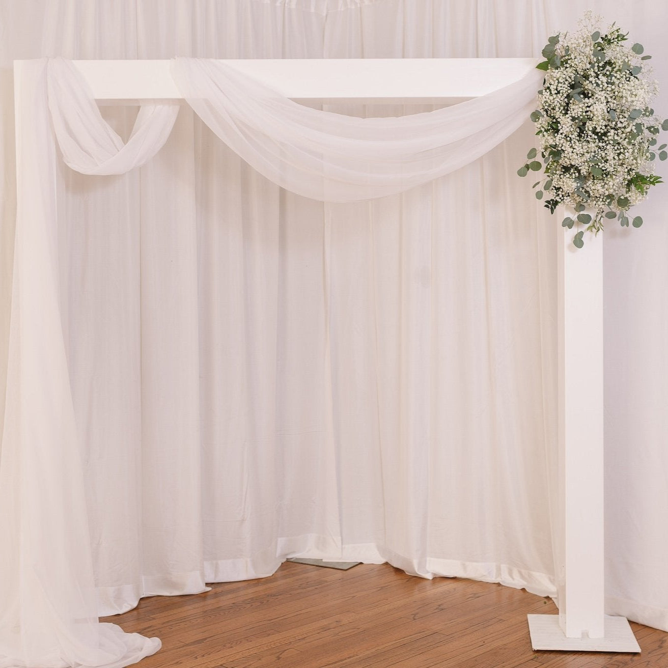 Baby’s breath wedding arch installation – soft and elegant ceremony flowers by Floral Atelier Australia, Adelaide