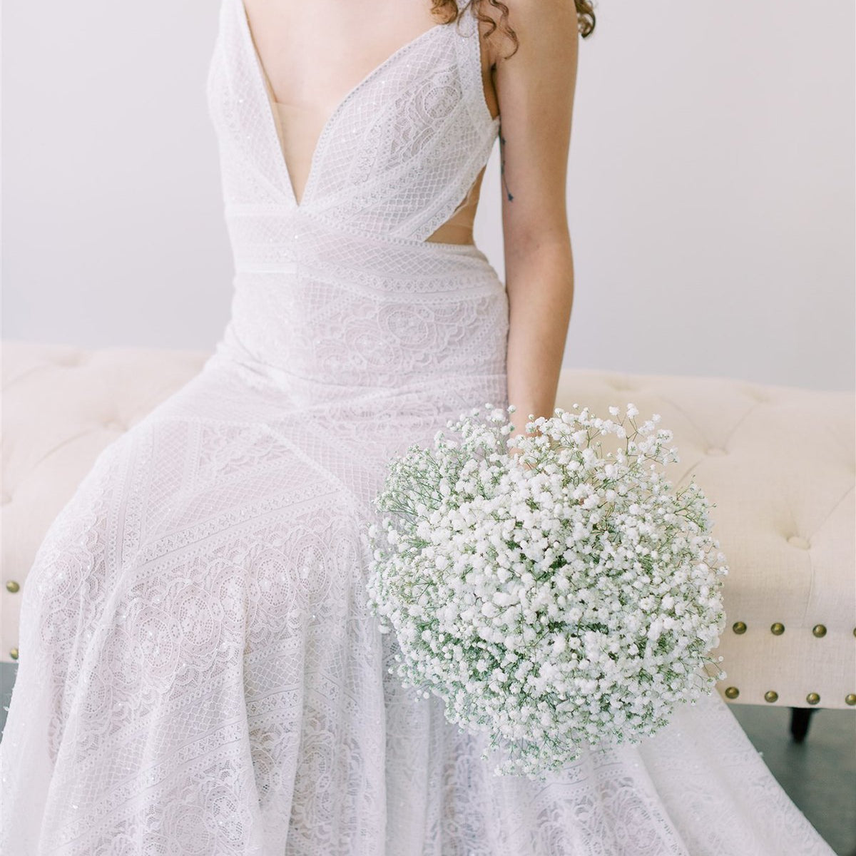 Bridal bouquet made of baby’s breath (gypsophila) – Floral Atelier Australia, Adelaide wedding florist