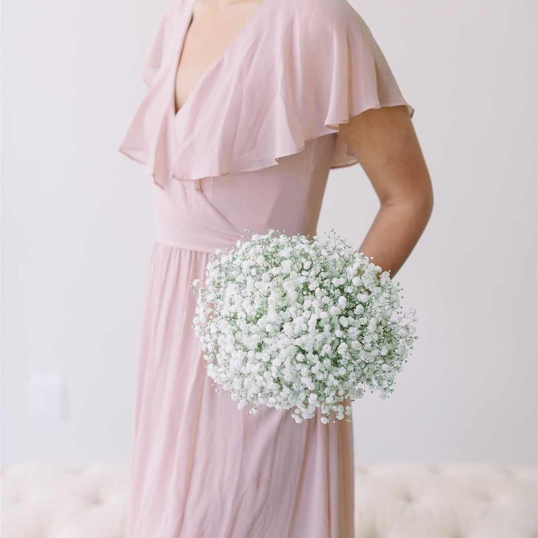 Bridesmaid bouquet of baby’s breath (gypsophila) – Floral Atelier Australia, Adelaide wedding flowers