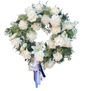 Shelly White Rose Wreath