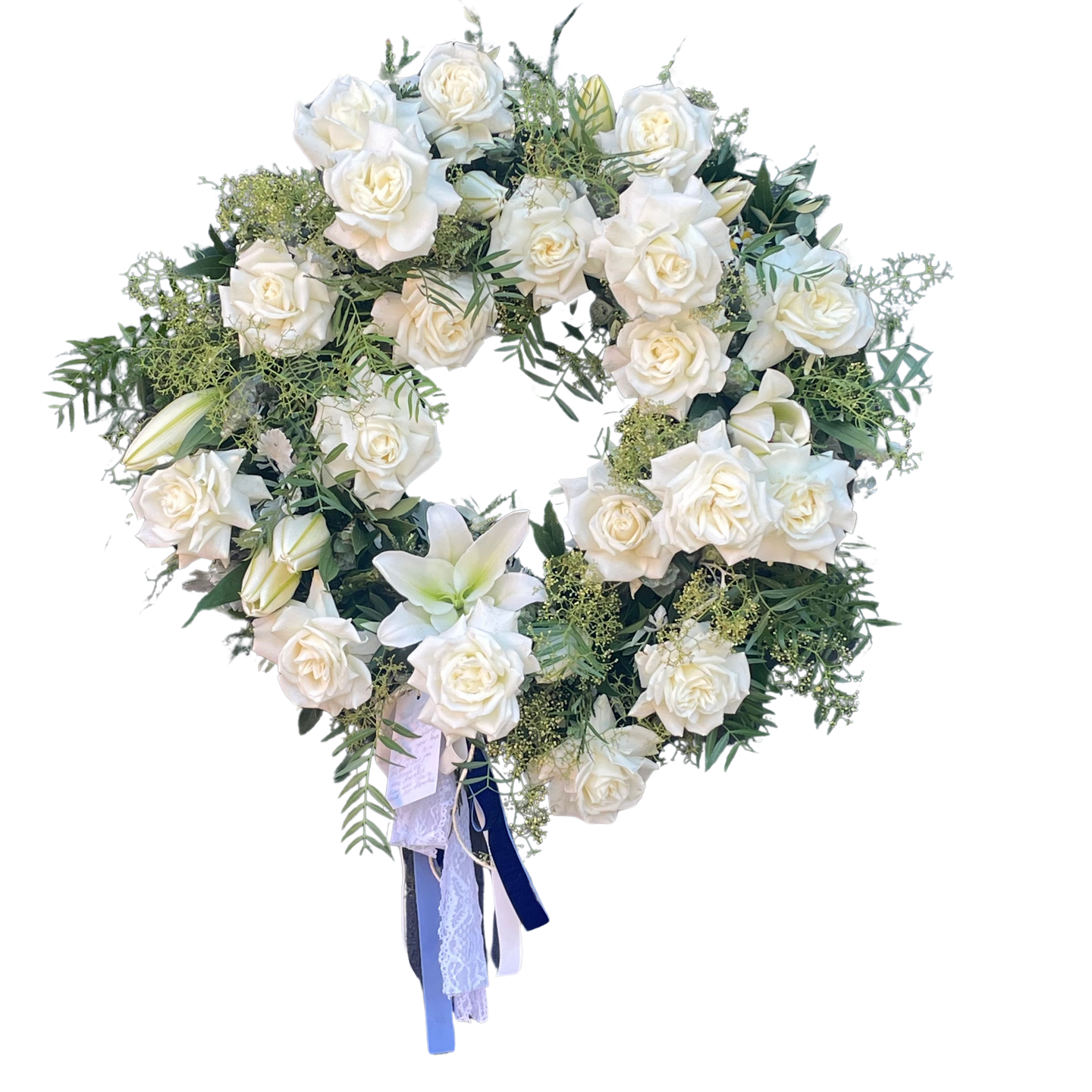 Shelly White Rose Wreath