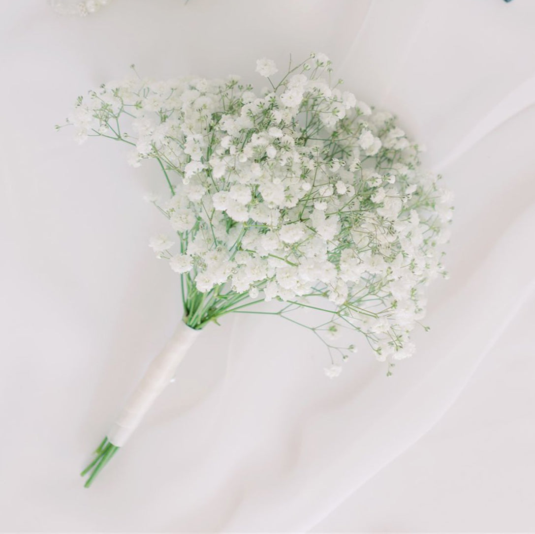 Flower girl posy made of baby’s breath – light and simple wedding flowers by Floral Atelier Australia, Adelaide.