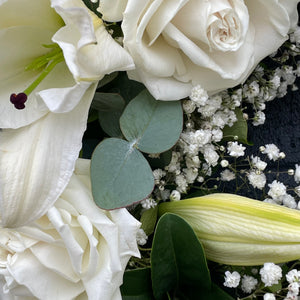 Lyudmila White Rose Wreath