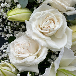 Lyudmila White Rose Wreath