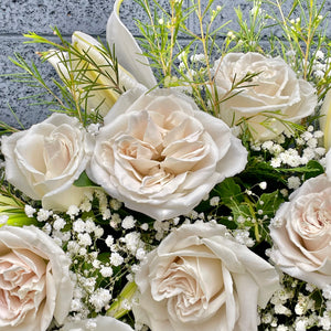 Lyudmila White Rose Wreath