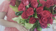 Load and play video in Gallery viewer, Heart 50 Red Roses Bouquet 3D
