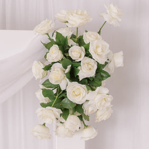 White rose wedding arch flowers – Floral Atelier Australia, Adelaide ceremony styling close up