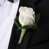 Load image into Gallery viewer, Fresh white rose boutonnière – classic wedding flowers by Floral Atelier Australia, Adelaide
